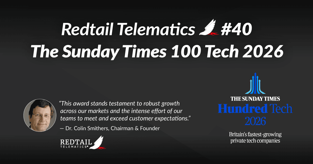 Redtail Telematics at #40 in The Sunday Times 100 Tech